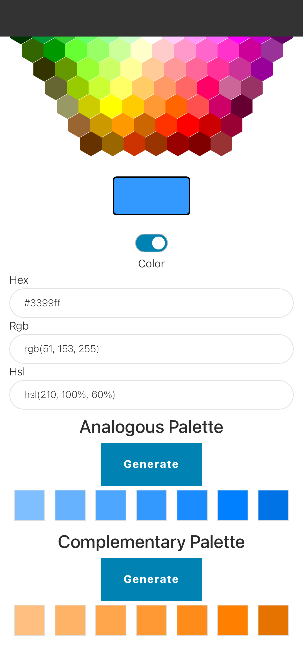 Analogous And Complementary Palette